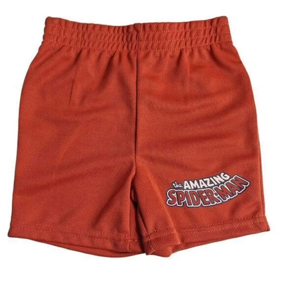 Marvel Spider-Man 5 Piece Set: Red T-shirt White T-shirt Shorts‎ Size 2 New